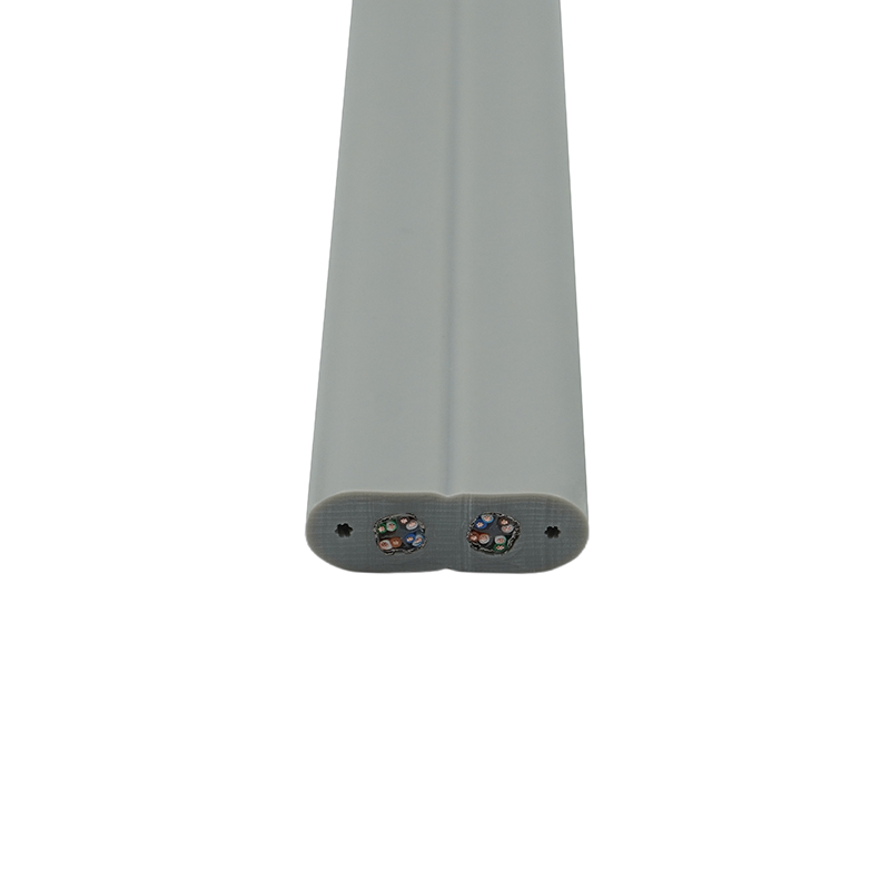 Heisflatkabel med ståltråd og 2 Cat6 patchkabler