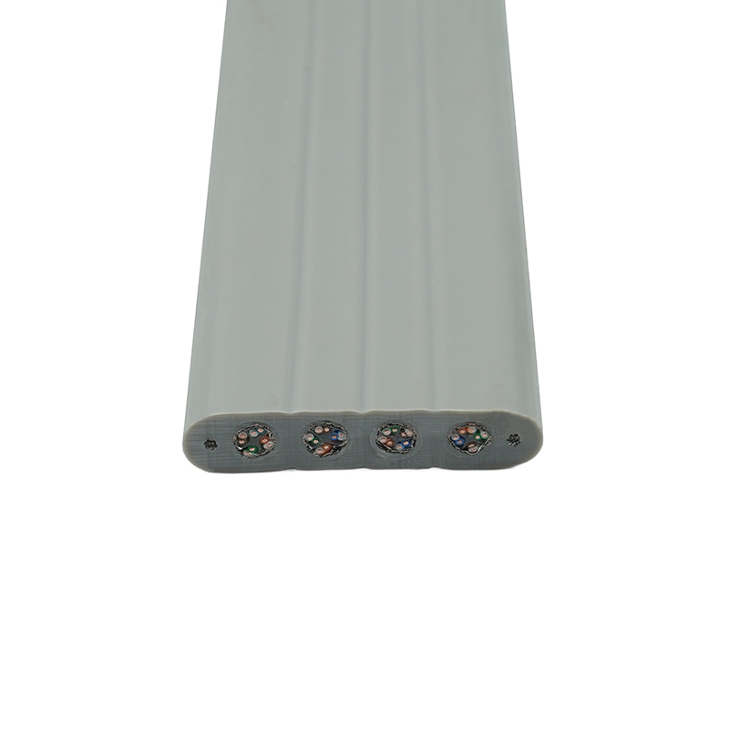 Heisflatkabel med ståltråd og 4 Cat6 patchkabler