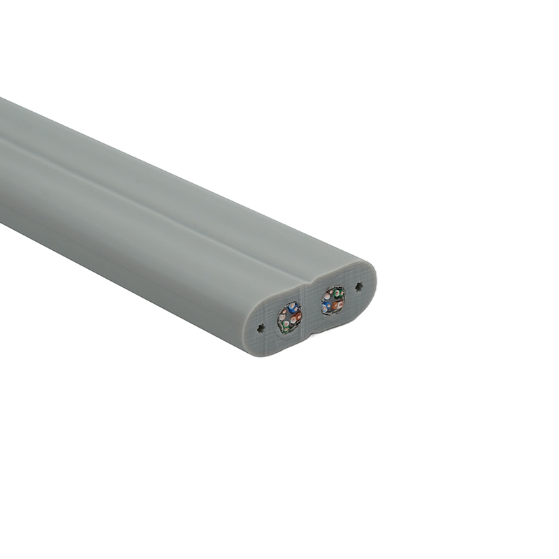 Heisflatkabel med ståltråd og 2 Cat6 patchkabler