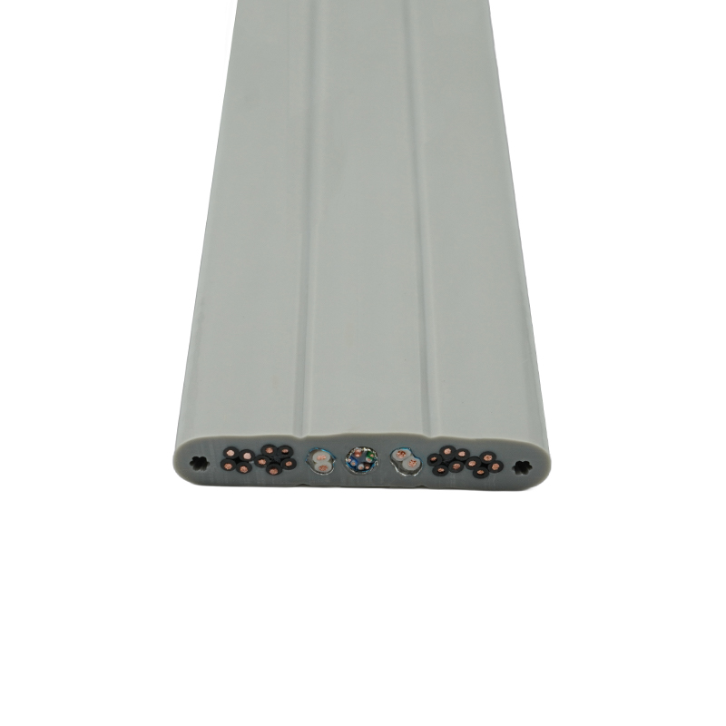 Kobberkjerne PVC-isolert PVC-kappe Heis flat kabel med ståltråd