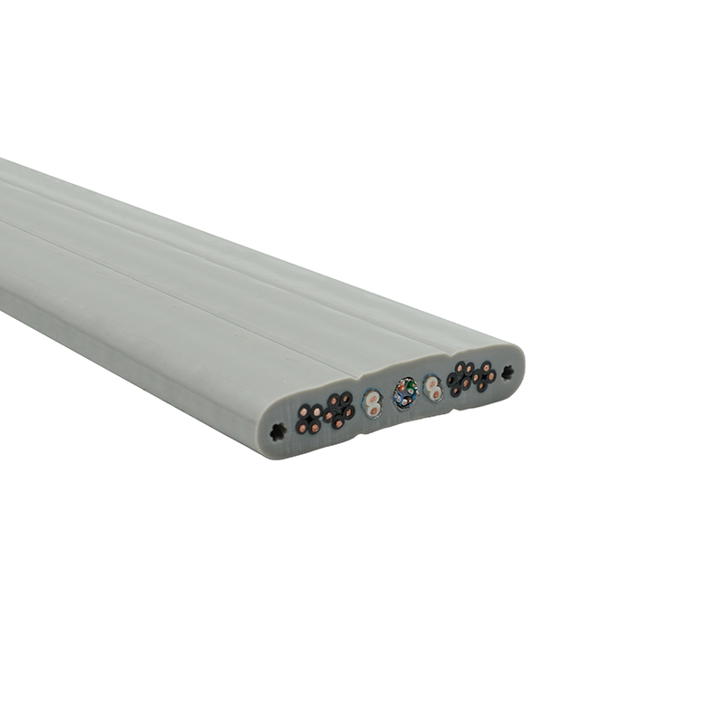 Kobberkjerne PVC-isolert PVC-kappe Heis flat kabel med ståltråd