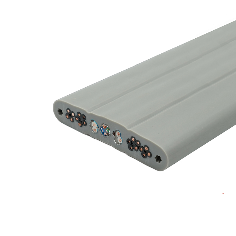 Kobberkjerne PVC-isolert PVC-kappe Heis flat kabel med ståltråd