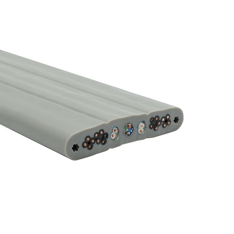 Kobberkjerne PVC-isolert PVC-kappe Heis flat kabel med ståltråd